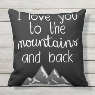 Je t'aime à la citation de coussin de montagnes e
