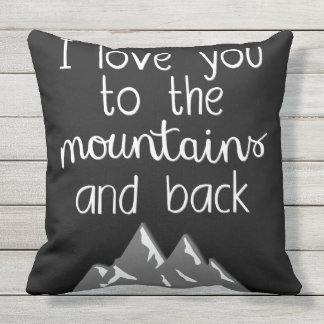 Je t'aime à la citation de coussin de montagnes et