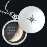 Je t'aime à la lune et au collier/au pendentif<br><div class="desc">Beau collier avec une image de la lune que j'ai photographiée.</div>
