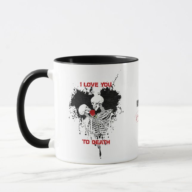 Je T'Aime À Mort Skeletons Gothique Café Mug (Gauche)