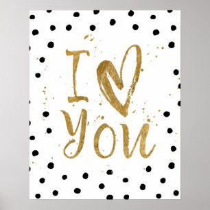 "Je t'aime" affiche décorative de coeur de point
