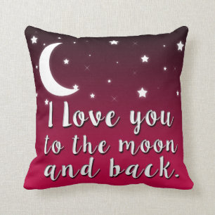 Je t'aime au coussin de lune et de dos