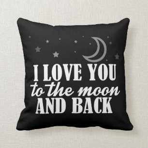 Je t'aime au coussin de lune et de dos