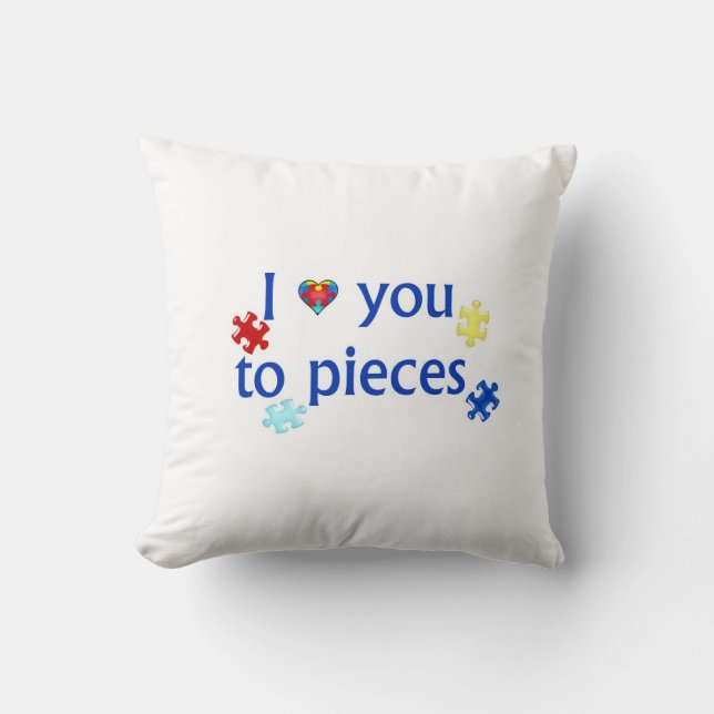 Je t'aime au coussin de morceau de puzzle (Recto)