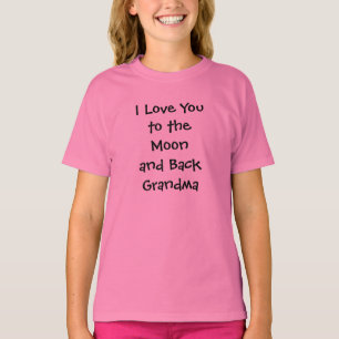 "Je t'aime au T-shirt de lune et de grand-maman