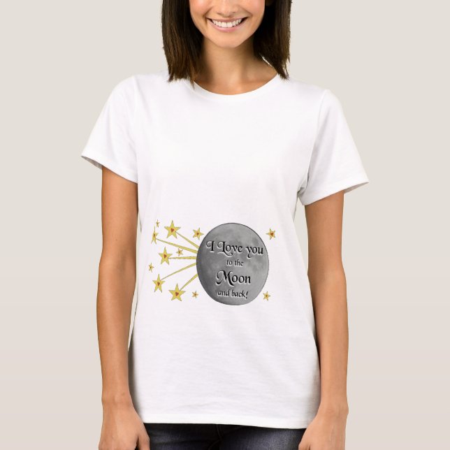 Je t'aime au T-shirt de maternité de la lune (Devant)