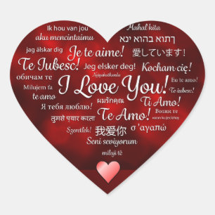 Je t'aime autocollant cardiaque