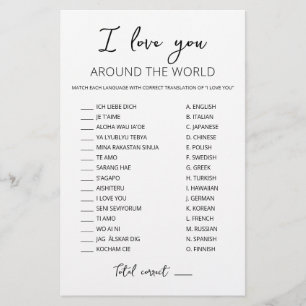 Je t'aime autour du monde jeu avec réponses