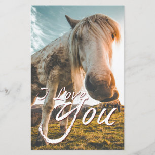 Je t'aime avec cheval regardant