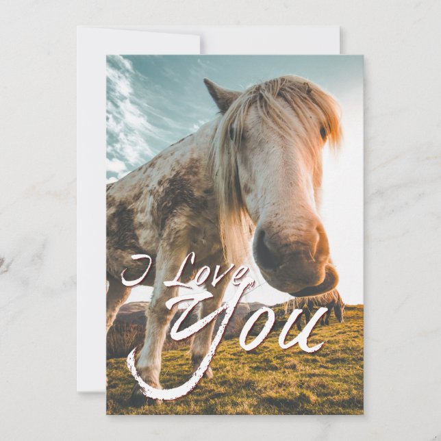 Je t'aime avec un cheval regardant (Devant)