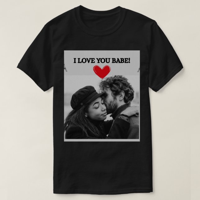 Je t'aime Babe Black Short-Sleeve T-Shirt Homme (Design devant)