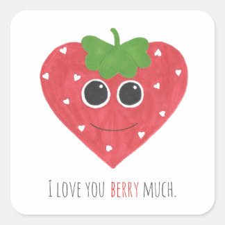 Je T'Aime Berry Beaucoup Sticker fraise