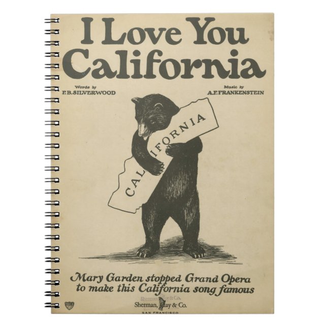 Je t'aime carnet de la Californie (Devant)