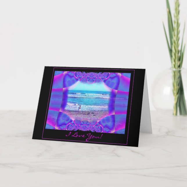 Je t'aime carte - château de conception d'amour (Devant)