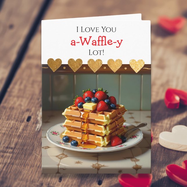 Je t'aime | Carte de Saint-Valentin à thème gaufre (Créateur téléchargé)