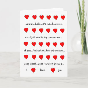 Je t'aime carte de Valentine (style de Hugh Grant,