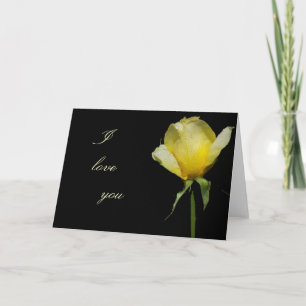 Je t'aime carte de voeux de rose jaune