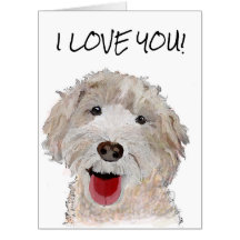 Je T'Aime ! Carte géante Labradoodle