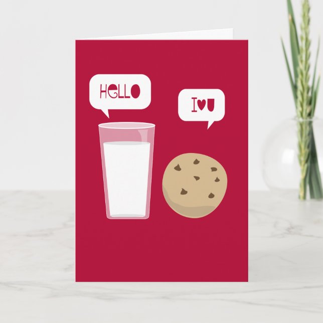 Je T'Aime Carte Lait & Cookie Be My Valentine (Devant)