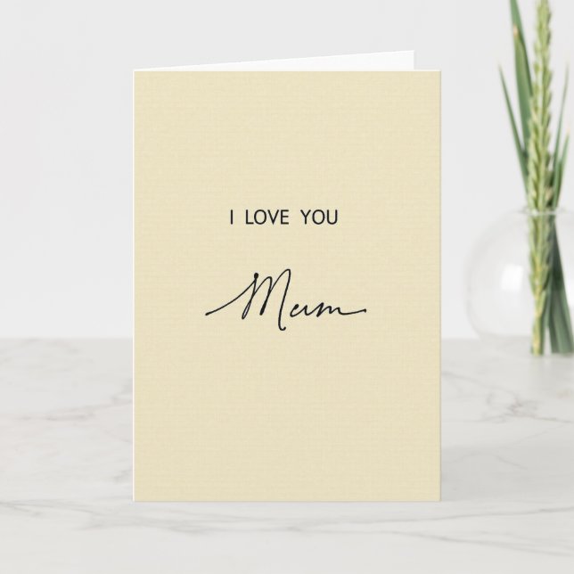 Je t'aime carte maman (Devant)