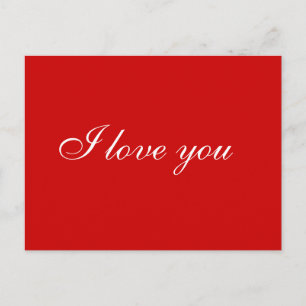 Je t'aime carte postale rouge et blanc