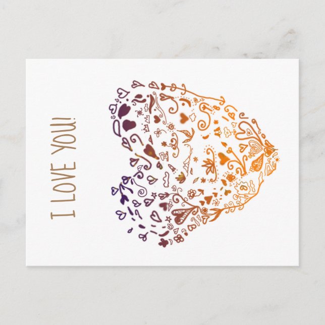 Je t'aime Carte postale Valentine (Devant)