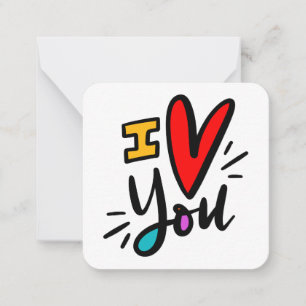 Je t'aime Cartes de notes minuscules