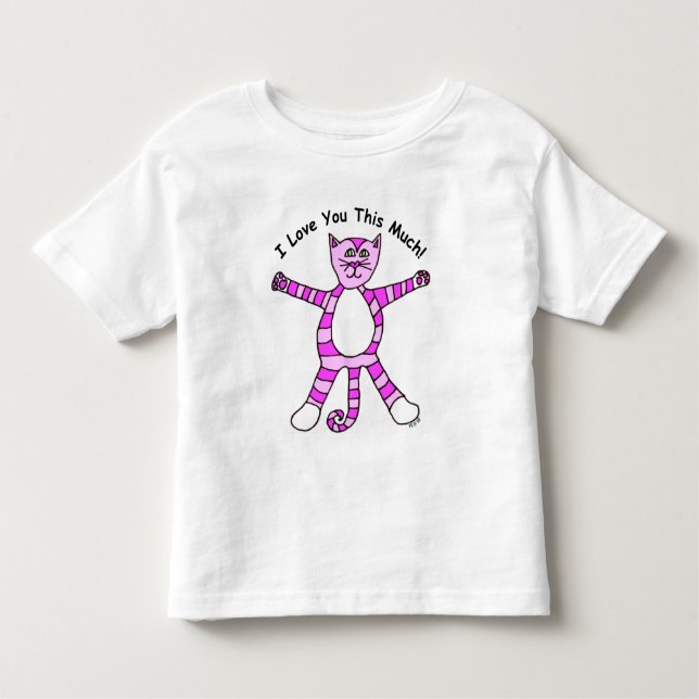 "Je t'aime ce T-shirt beaucoup" rosâtre de chat (Devant)