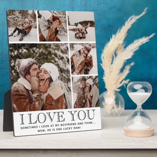 "JE T'AIME" & Citation Plaque Photo Collage Modern (Côté)