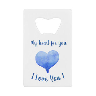 Je t'aime Coeur Bleu mignon Saint Valentin
