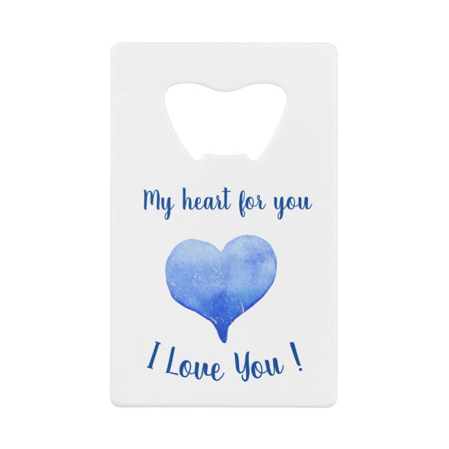 Je t'aime Coeur Bleu mignon Saint Valentin (Devant)