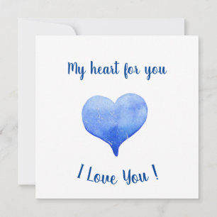 Je t'aime Coeur Bleu mignon Saint Valentin