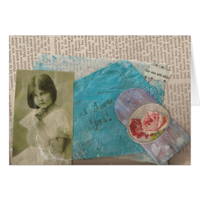 Je t'aime Collage Vintage (Devant horizontal)