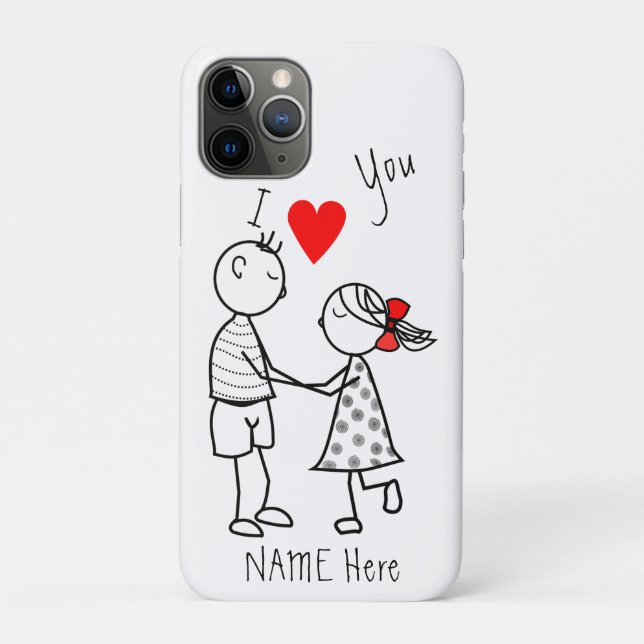 Je t'aime coque iphone mignon Couple (Dos)