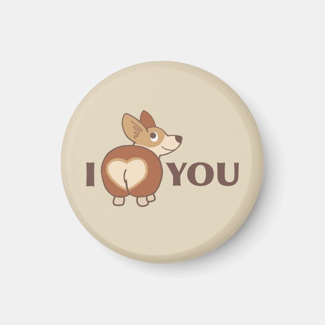 Je T'Aime Corgi Magnet (Devant)