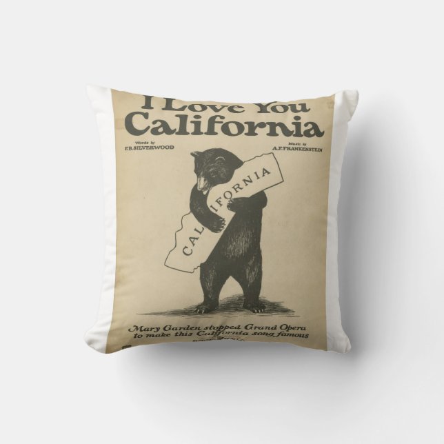 Je t'aime coussin de la Californie (Recto)