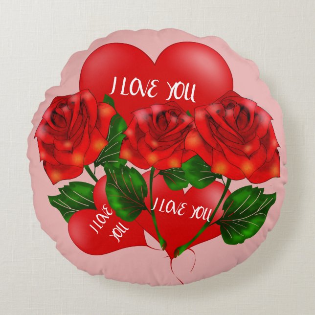 Je t'aime - coussin rond de Valentine (Devant)