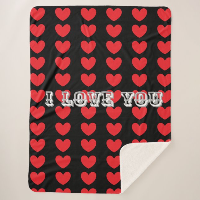Je t'aime couverture confortable Sherpa (Devant)