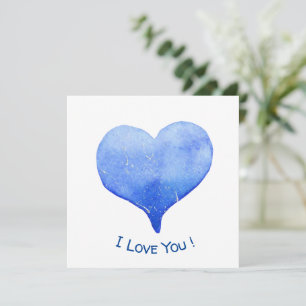 Je t'aime Cute Blue Heart Valentine