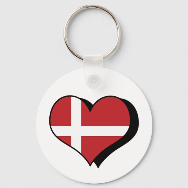 Je t'aime Danemark Porte-clés (Recto)