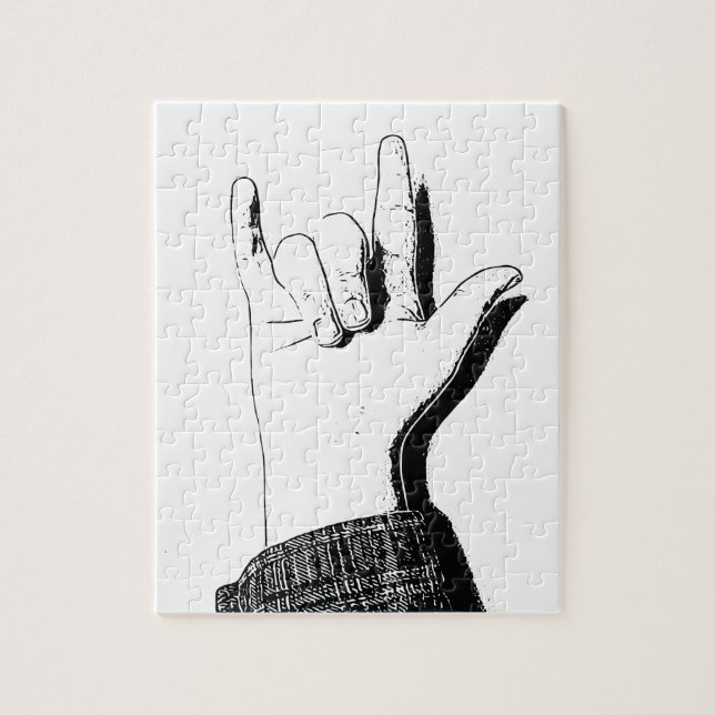 Je t'aime dans ASL - puzzle (Vertical)