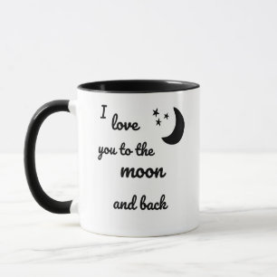 Je t'aime dans la lune et la tasse arrière