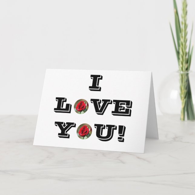 Je T'Aime Douzaine Red Roses Carte (Devant)