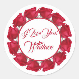 Je T'Aime Douzaine Red Roses Classic Round Sticker