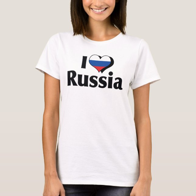 Je T'aime Drapeau de la Russie T-Shirt (Devant)