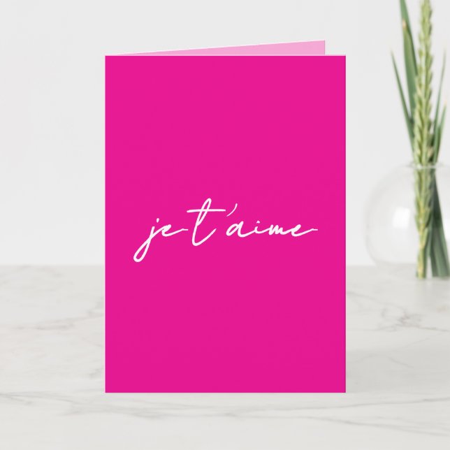 Je t'aime en français - Carte de la Saint-Valentin (Devant)
