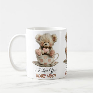 Je t'aime énormément sur carte postale de tasse