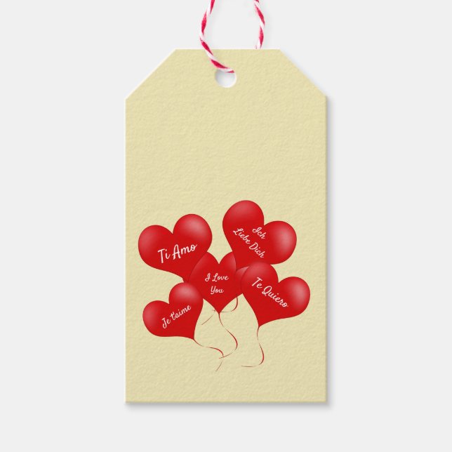 Je t'aime étiquette cadeau (Devant)