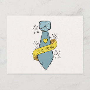 Je t'aime Fête des pères papa   Carte postale