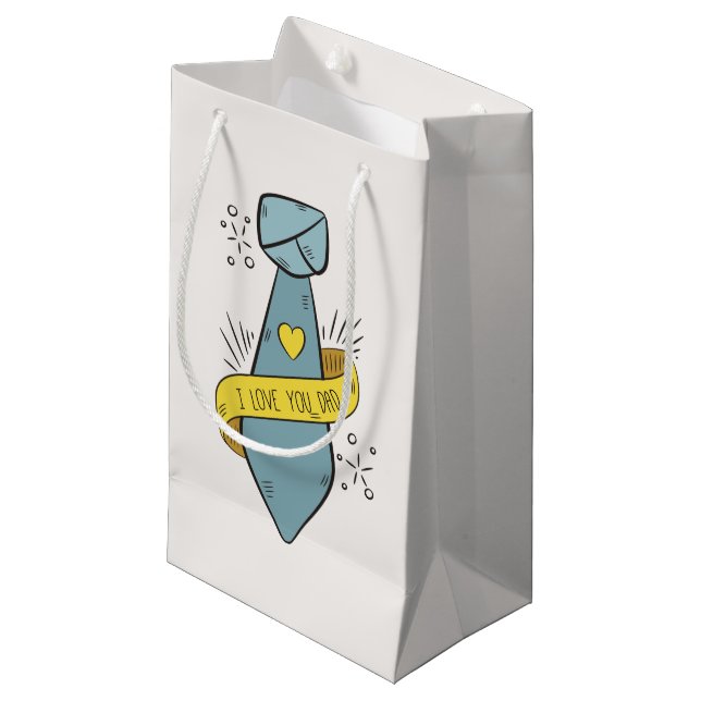 Je t'aime Fête des pères papa | Sac cadeau (Devant Angle)